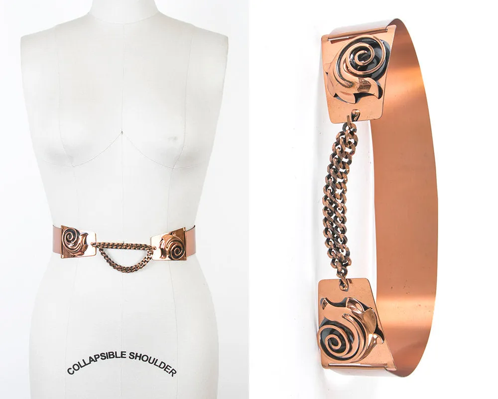 1950s Copper Chain Cinch Belt | small/medium