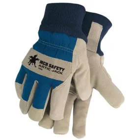 1956M MCR Safety Artic Jack Leather Palm Gloves, Medium, Leather, Blue