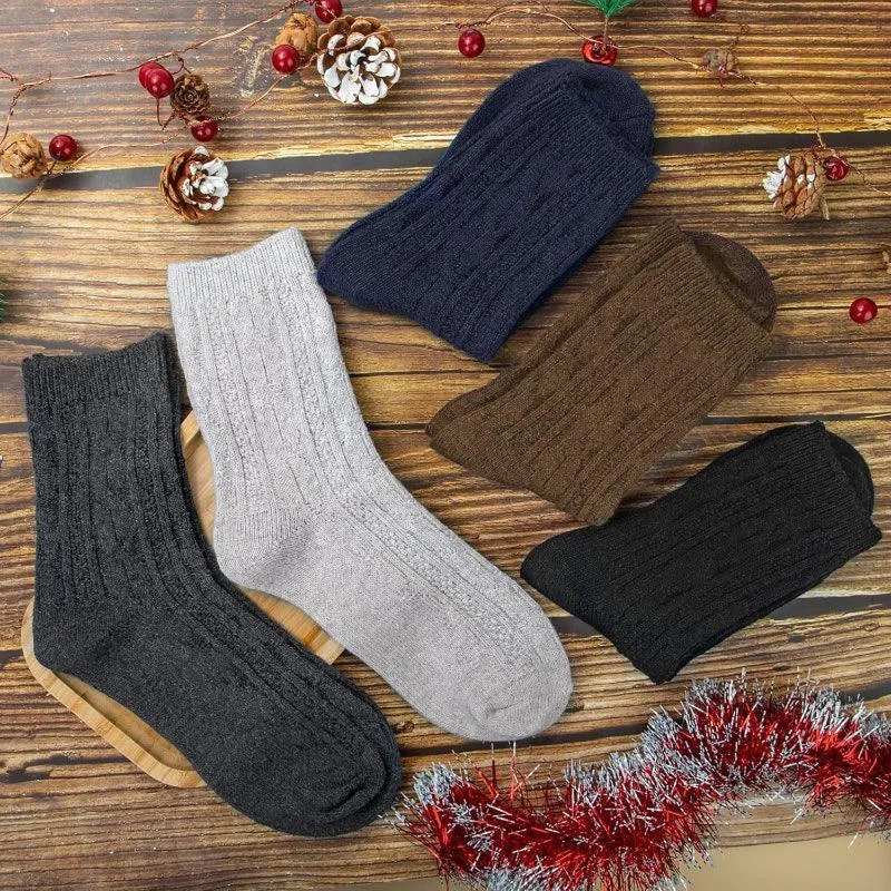 5 Pairs Insulated Wool Blend Socks – Warmth and Style