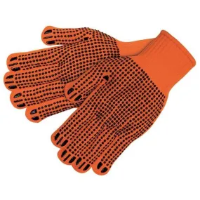 9663S MCR Safety Gloves, Small, Cotton Polyester Blend, Orange, Knit Wrist Cuff