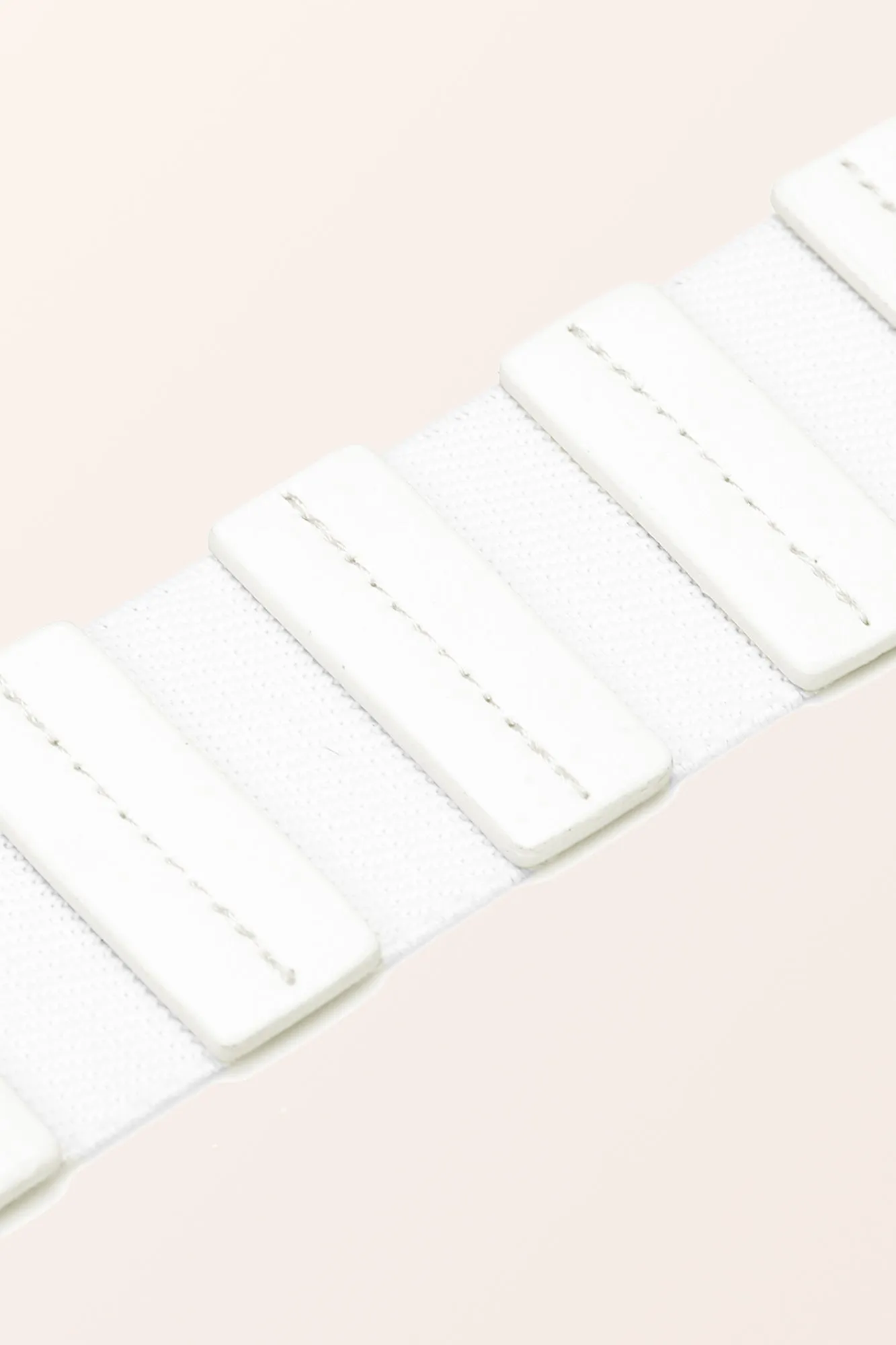 Adjustable Elastic Waist Belt - White