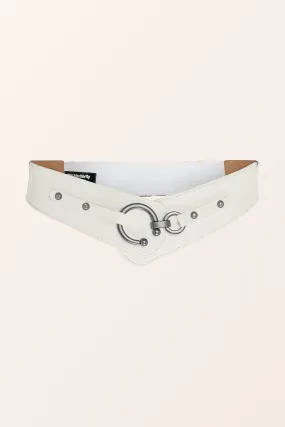 Adjustable Elastic Waist Belt - White