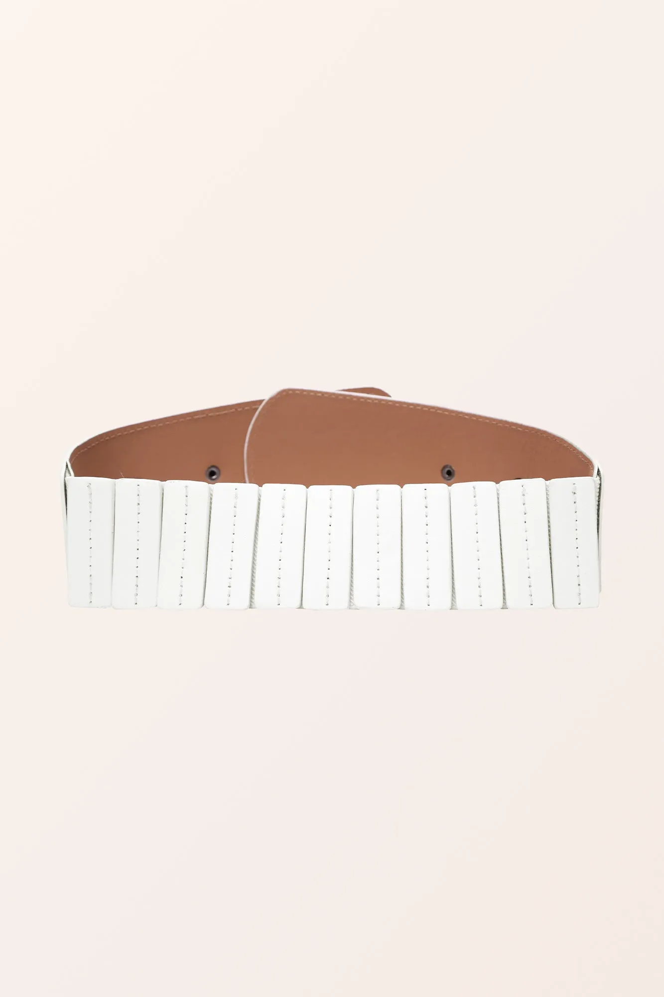 Adjustable Elastic Waist Belt - White