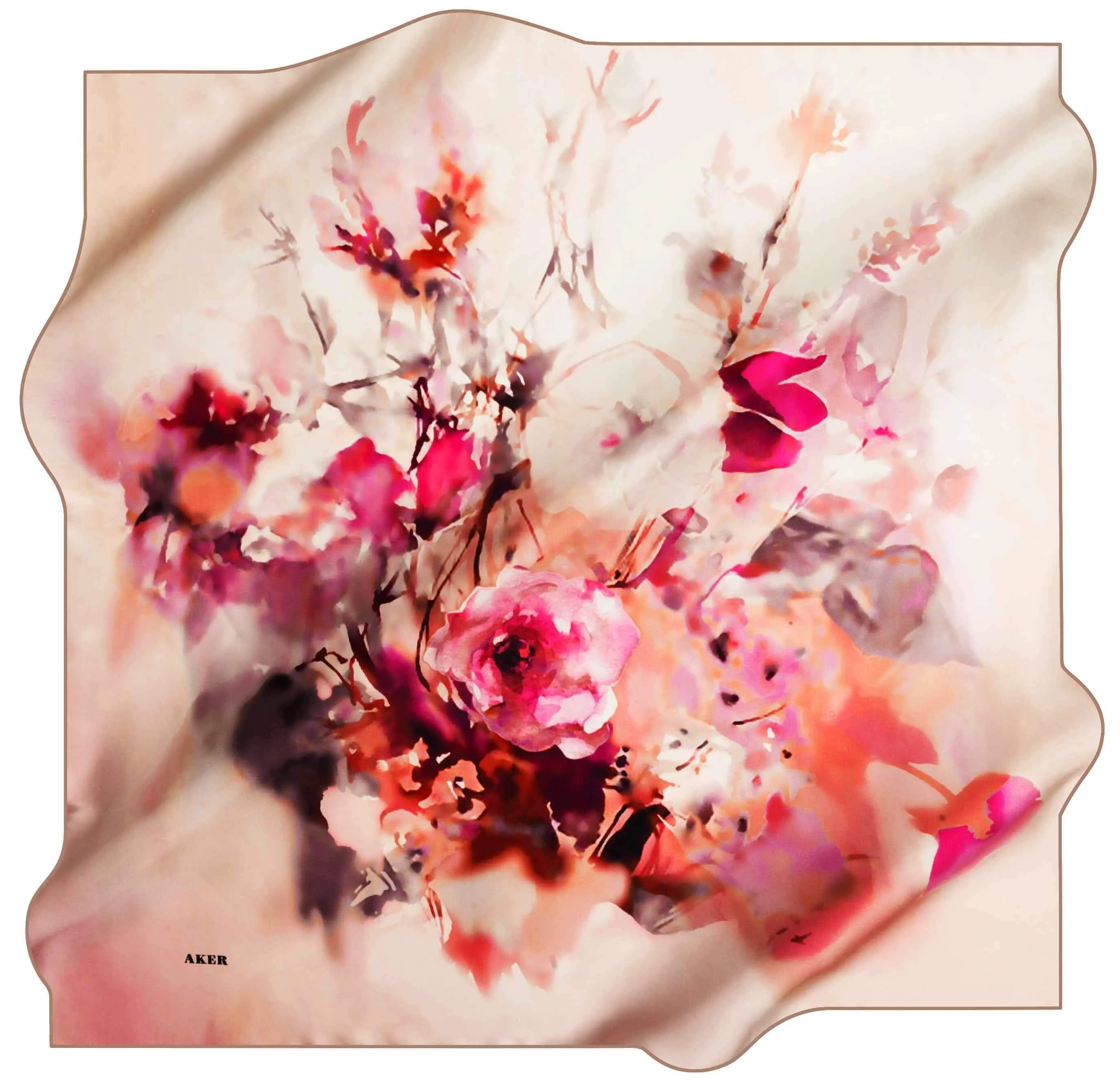 Aker Floral Silk Scarves Peppa No. 31