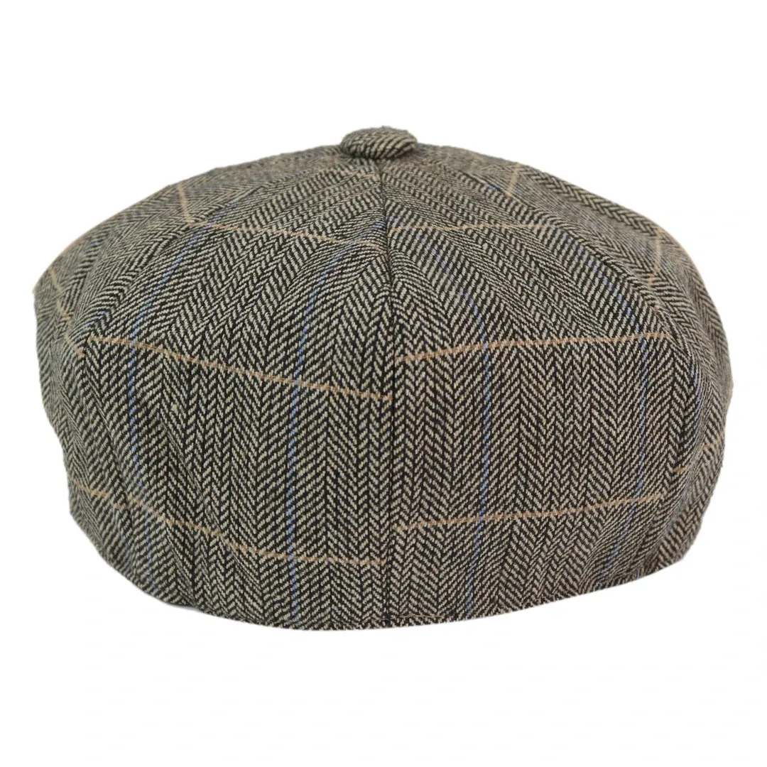 Albert - Men's 8 Panel Hat Wool Newsboy Flat Cap Grandad 1920s Peaky Blinders