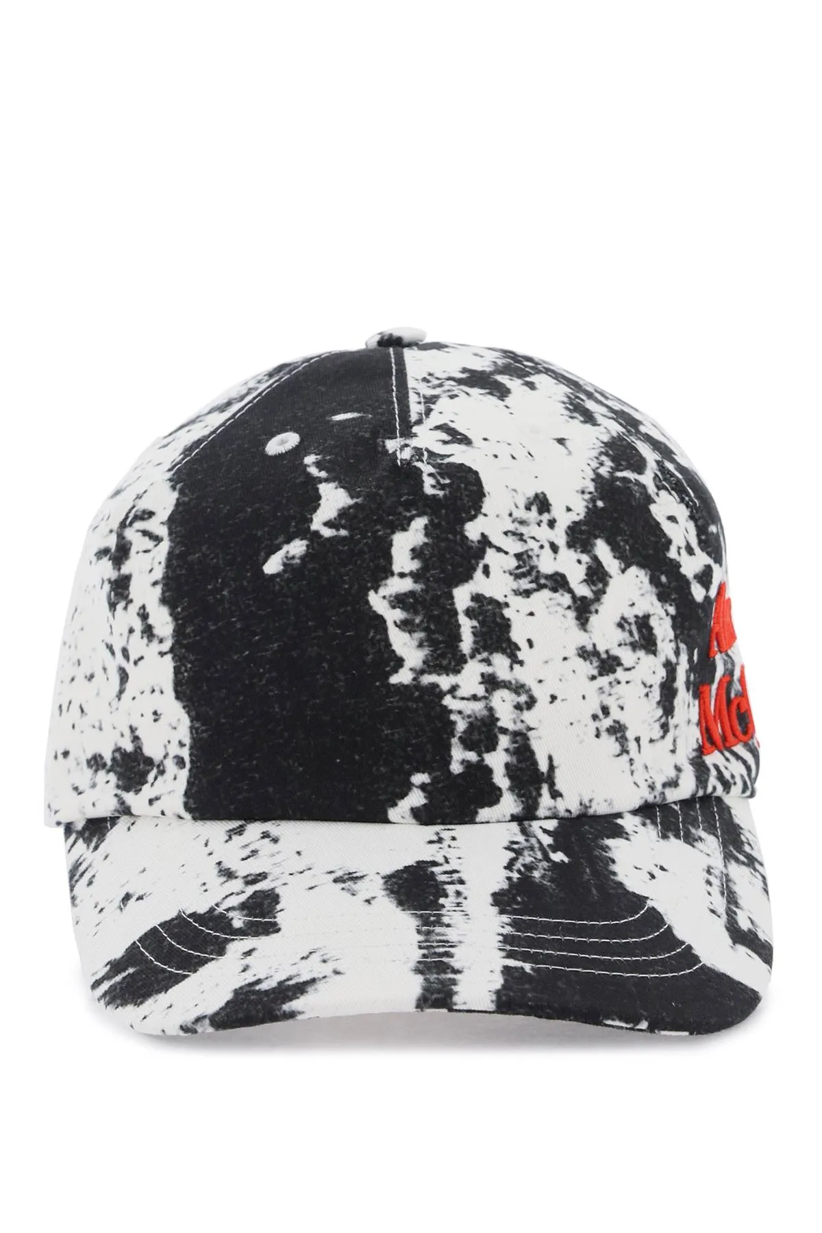 Alexander mcqueen printed baseball cap with logo embroidery