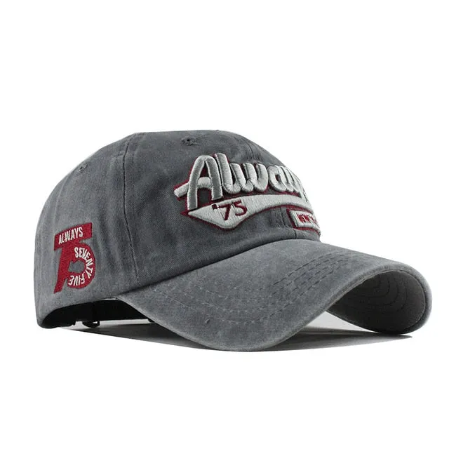 Always 75 Snapback Cotton Baseball Cap