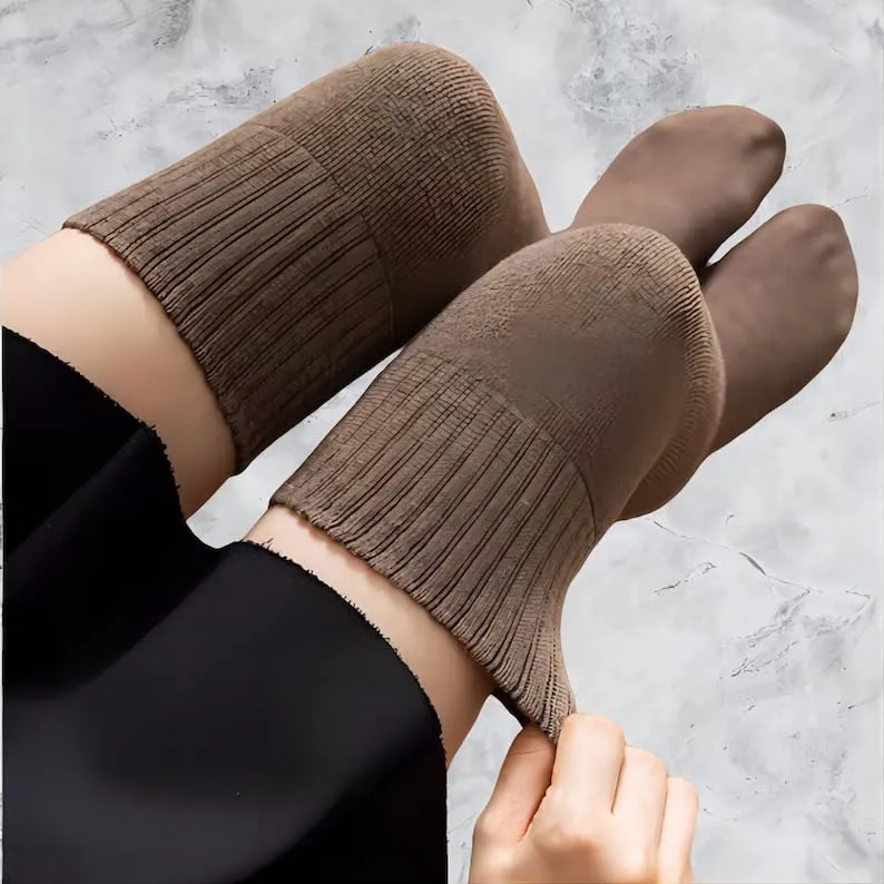 AVNISH Wool Warm Thigh High Socks | Knitted Thick Thermal Woolen Socks for Women Winter Wear Knee Length | Knee High Leg Warmers Long Socks Boot Cuffs Knee Cap | Stocking Girls (Free Size,1 Pair)