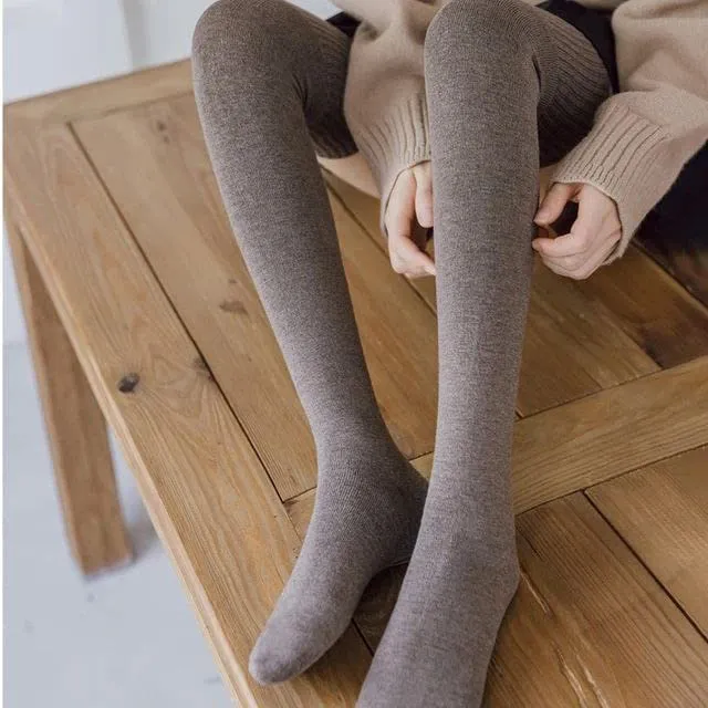 AVNISH Wool Warm Thigh High Socks | Knitted Thick Thermal Woolen Socks for Women Winter Wear Knee Length | Knee High Leg Warmers Long Socks Boot Cuffs Knee Cap | Stocking Girls (Free Size,1 Pair)