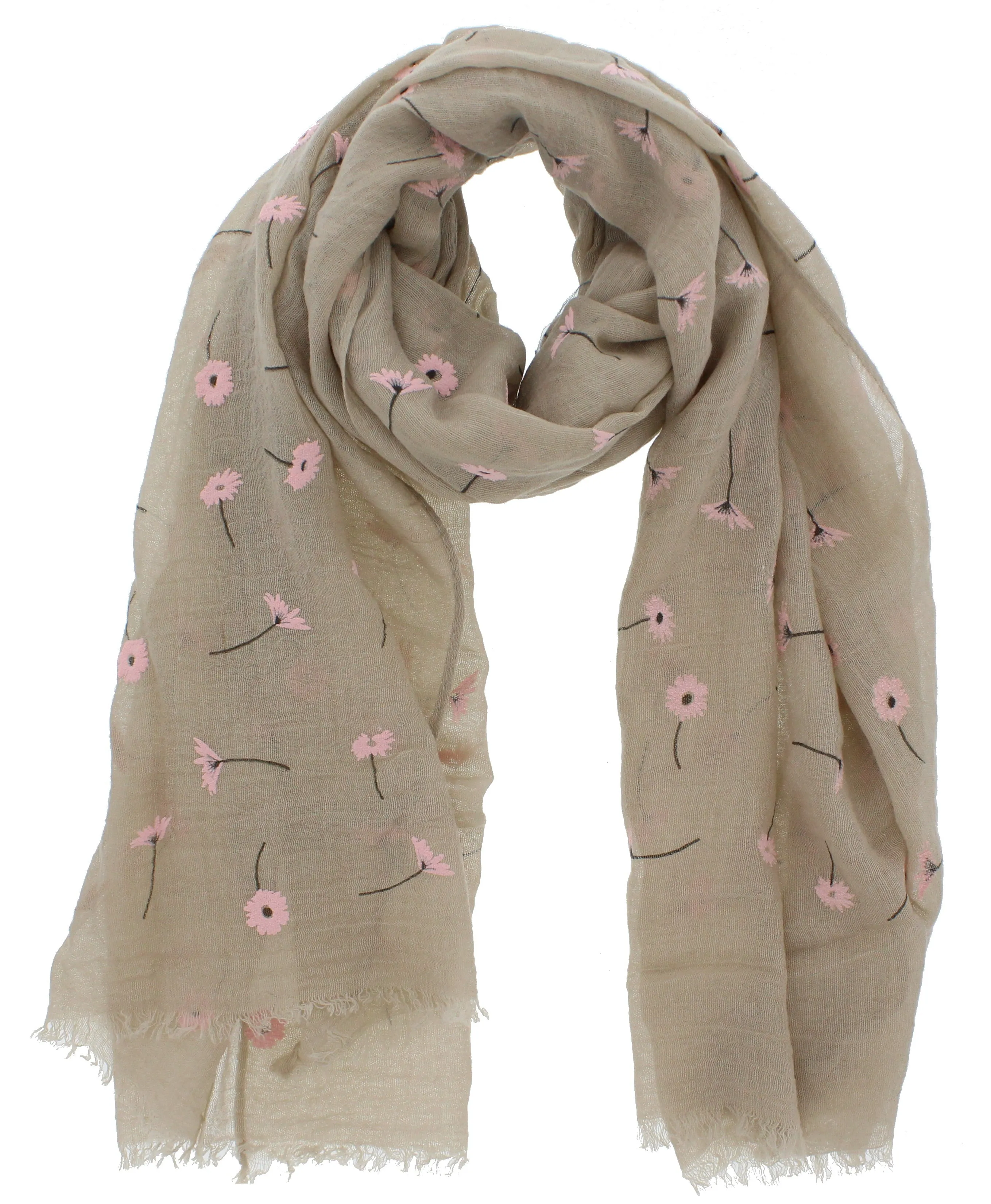 Beige Little Flower Scarf