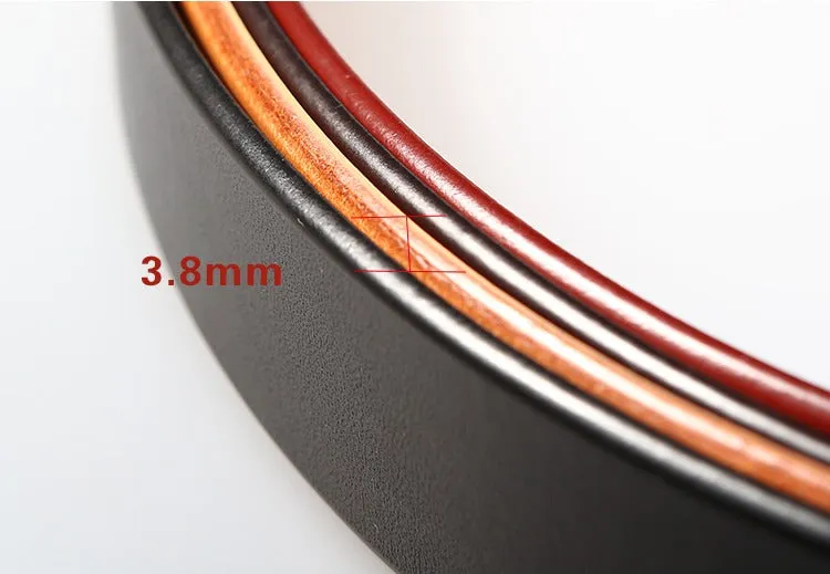 Black Handmade Leather Belts Minimalist Mens Silver Black Leather Belts for Men