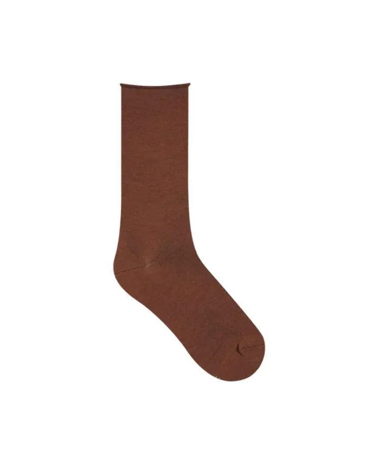 Bleu Foret Wool Socks Cotton Inside