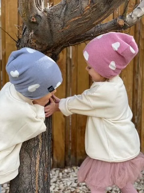 Blue Hearts | Cozy Sweater Knit Beanie