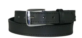 Boston Leather 1-1/4" Off Duty Leather Belt w/ Decorative Stitching