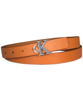 Calvin Klein Women's ck Monogram Buckle Slim Belt