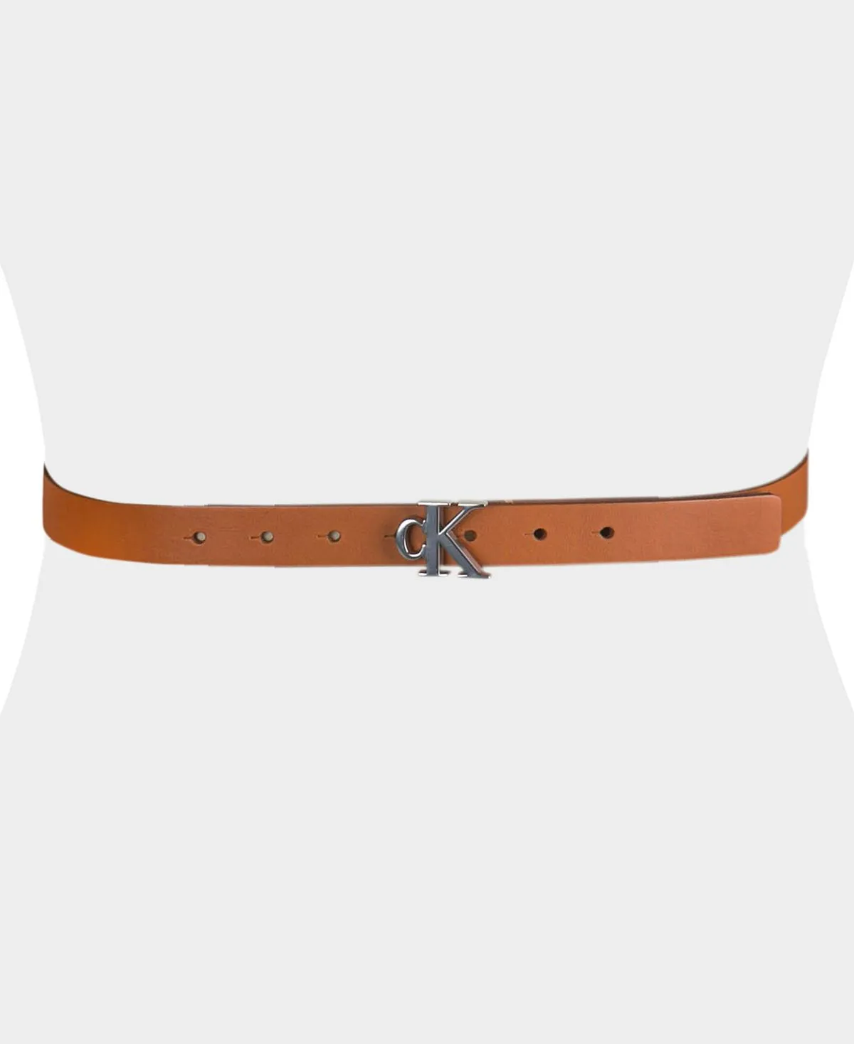 Calvin Klein Women's ck Monogram Buckle Slim Belt