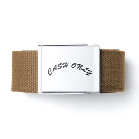 Cash Only - Logo Web Belt Brown