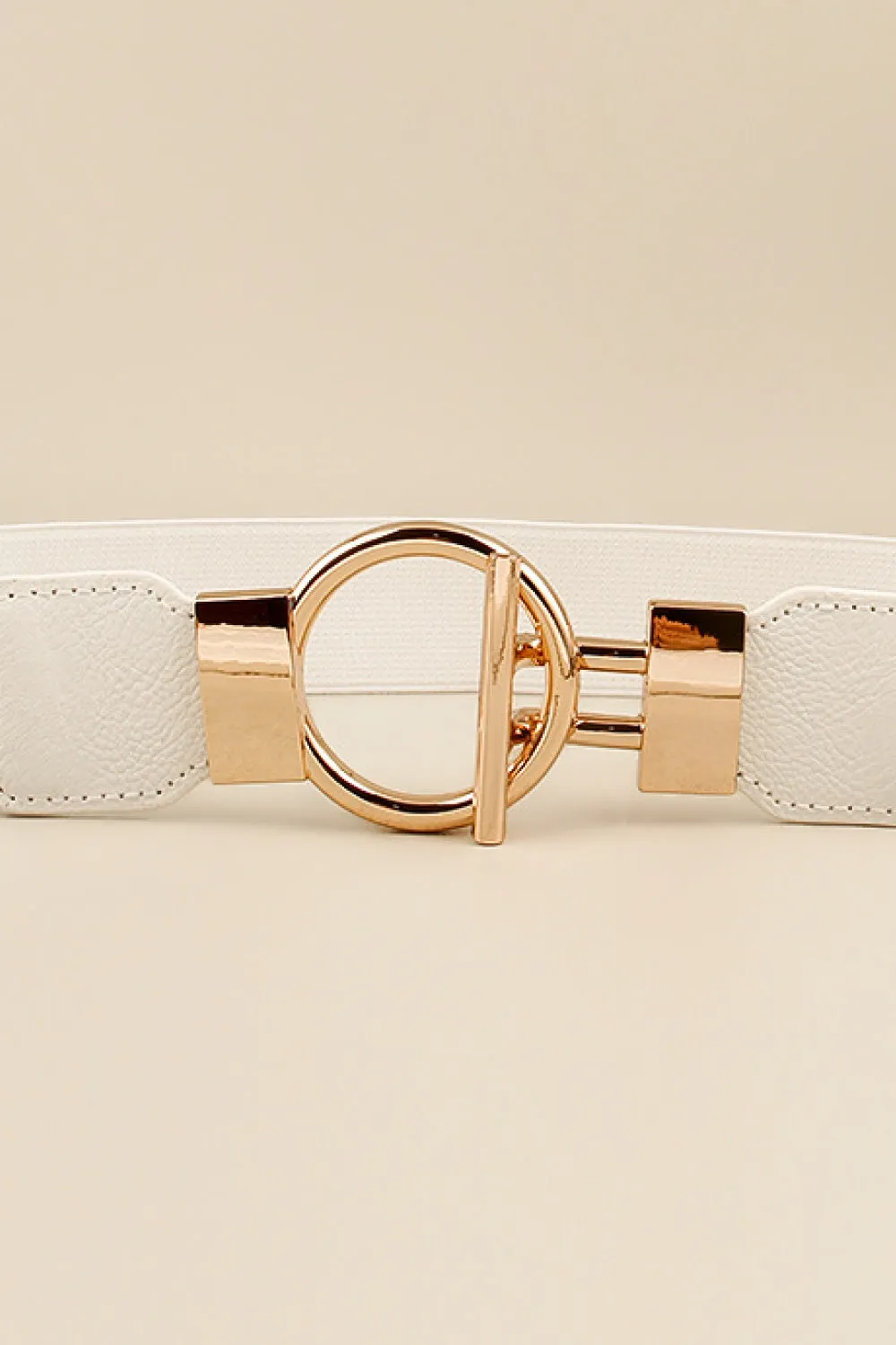 Circle Shape Buckle Zinc Alloy Buckle PU Leather Belt