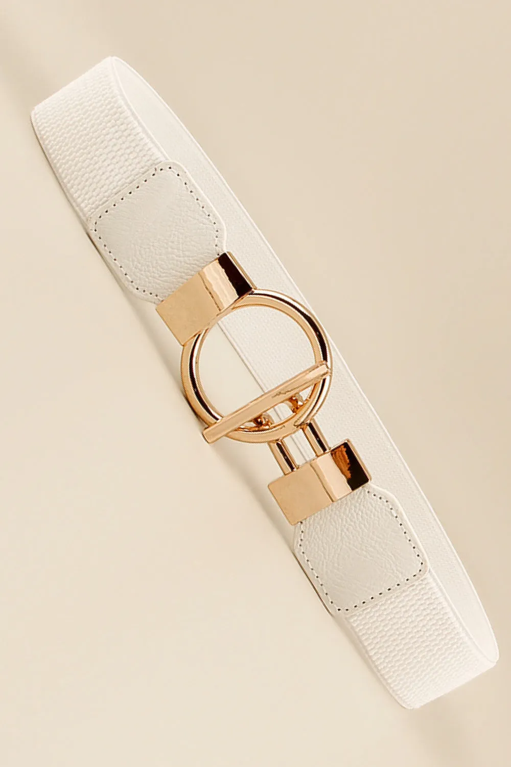 Circle Shape Buckle Zinc Alloy Buckle PU Leather Belt