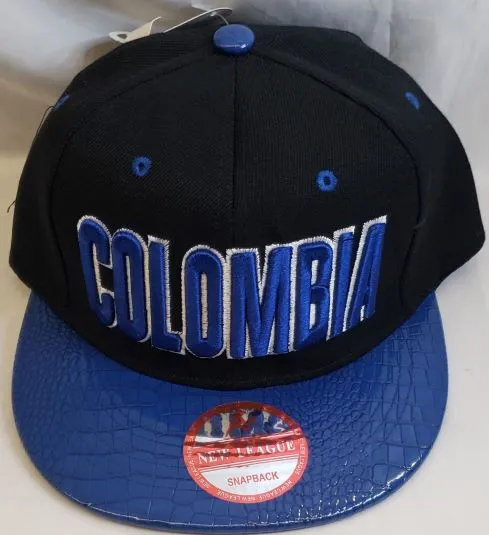 Colombia -- Snapback Baseball Cap -- Black/Royal Blue