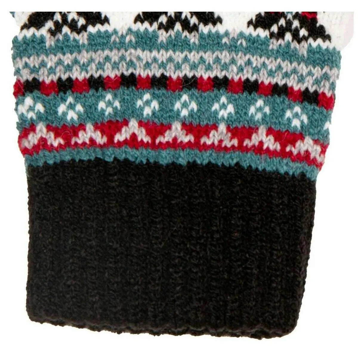 Dents Abstract Half Finger Knitted Gloves - Black