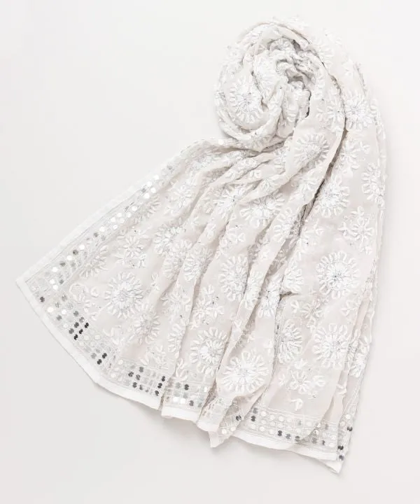 Floral Embroidered Scarf