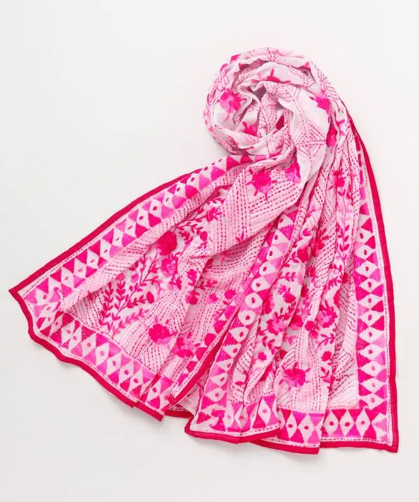 Floral Embroidered Scarf