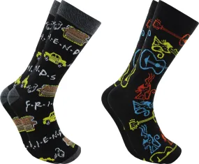 Friends Men's Crew Socks 2 Pair Pack Shoe Size 6-12