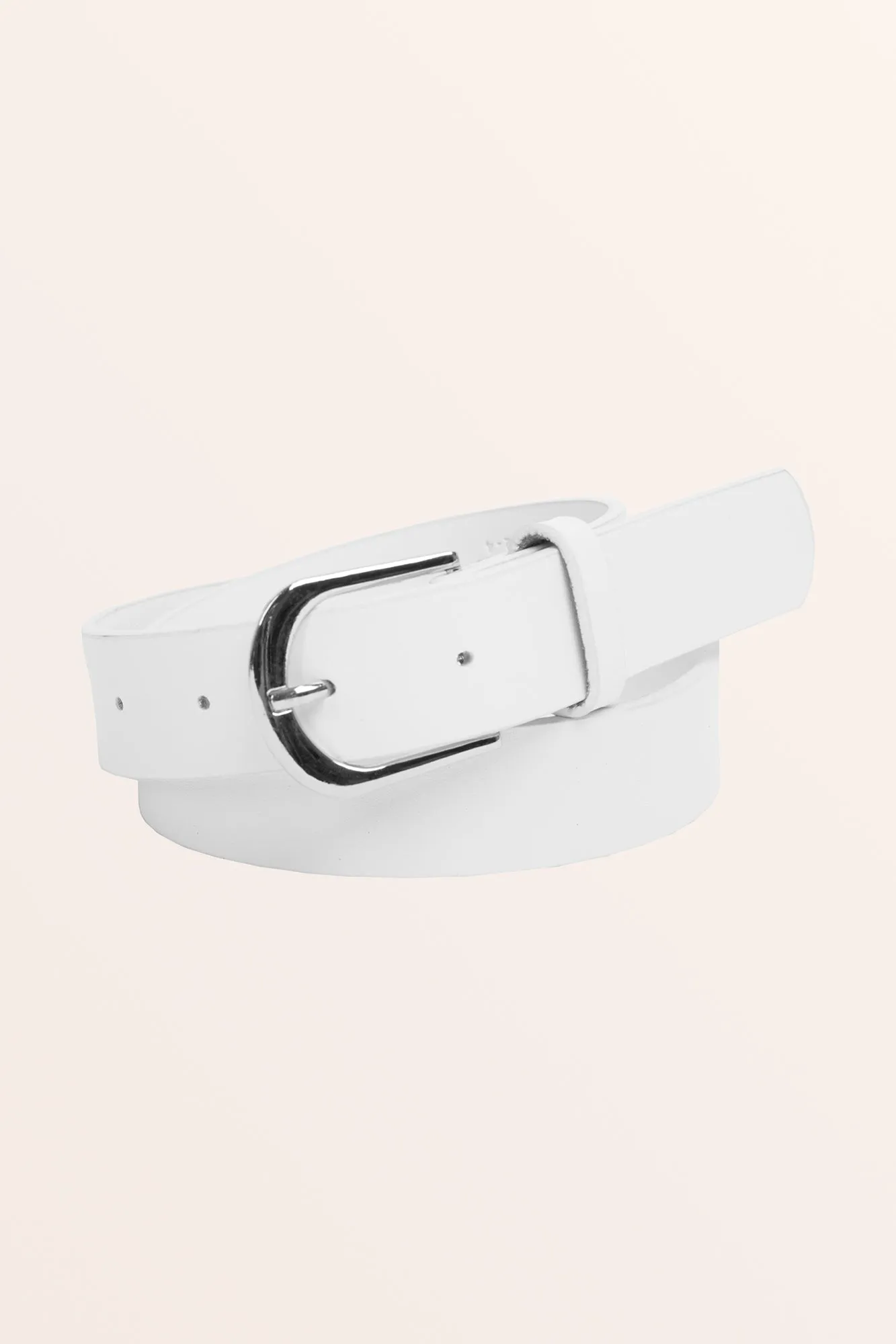 Genuine Leather Jeans Belt - White