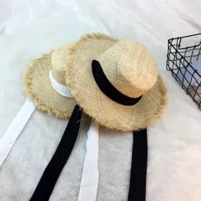 Handmade Weave Raffia Sun Hats For Women Summer Women Outdoors Sunshade Straw Hat Beach Hat Foldable Hat