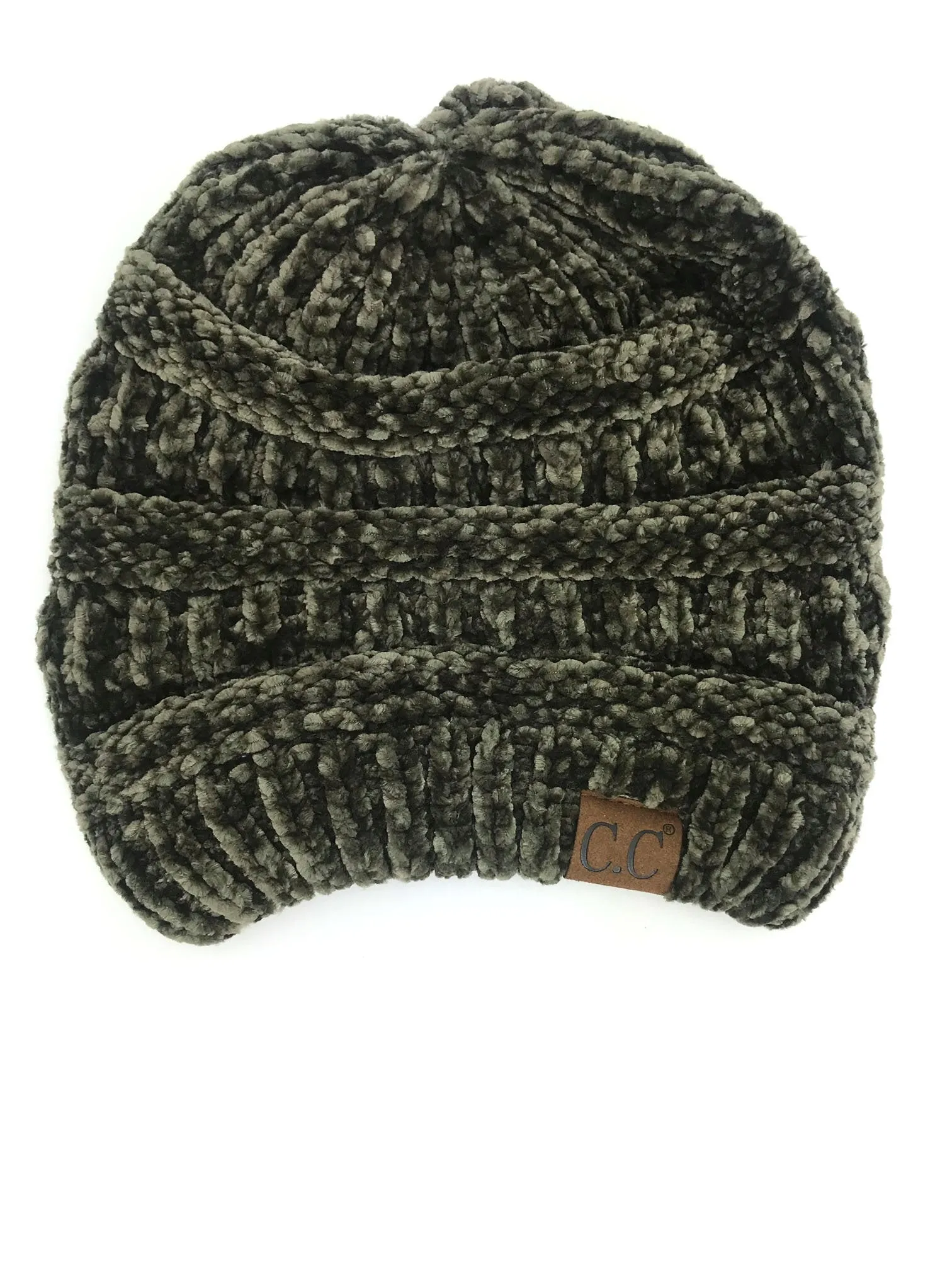 Hat-30 NEW OLIVE VELOUR BEANIE