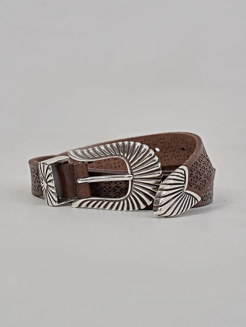 HELGE LEATHER BELT IN BROWN