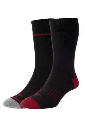 HJS Brushed Workwear Socks 2PK Black