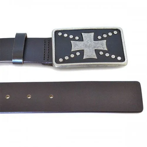 HUGH - Mens Brown Leather Belt