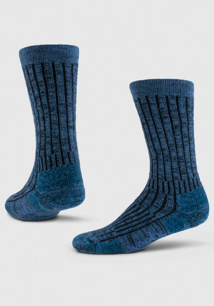 Joey Full Cushion Mid Calf Socks - Steel Blue