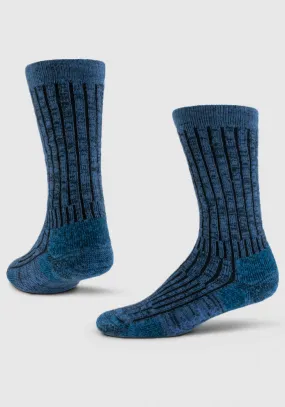 Joey Full Cushion Mid Calf Socks - Steel Blue