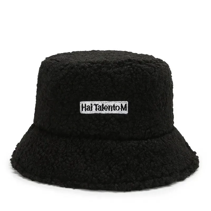 Lambswool Winter Bucket Hats for Adults