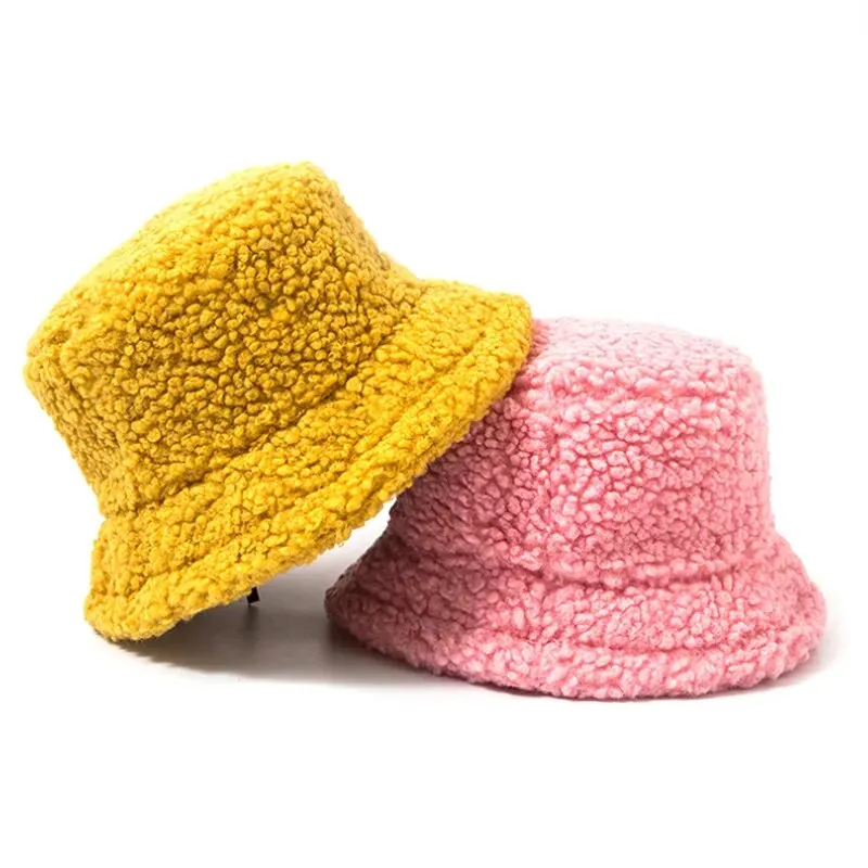 Lambswool Winter Bucket Hats for Adults