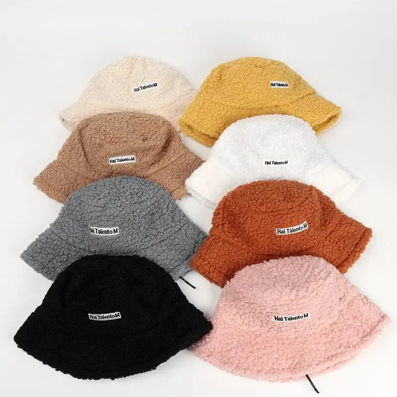 Lambswool Winter Bucket Hats for Adults