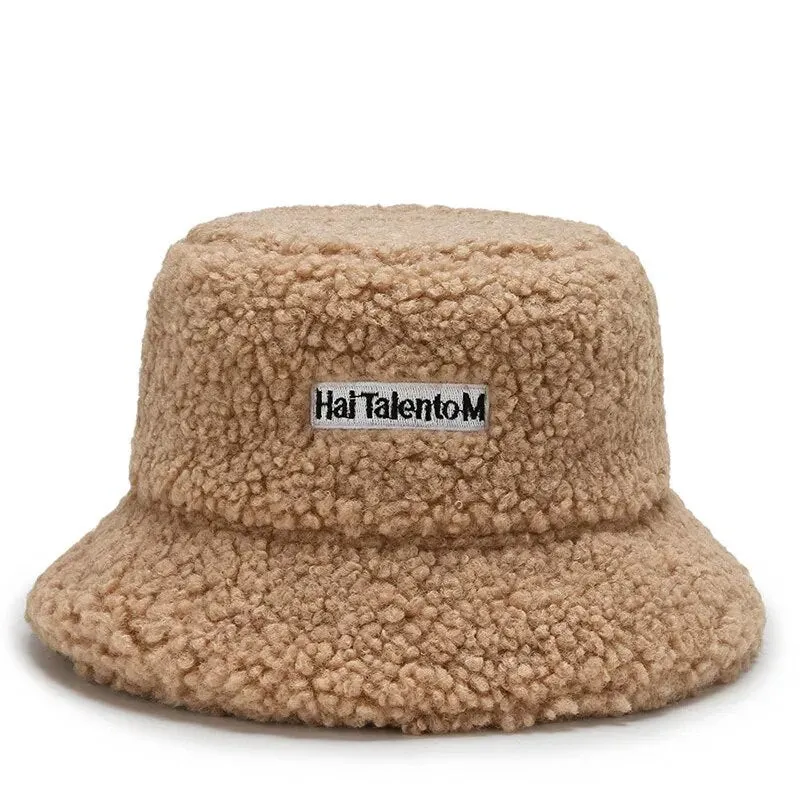 Lambswool Winter Bucket Hats for Adults