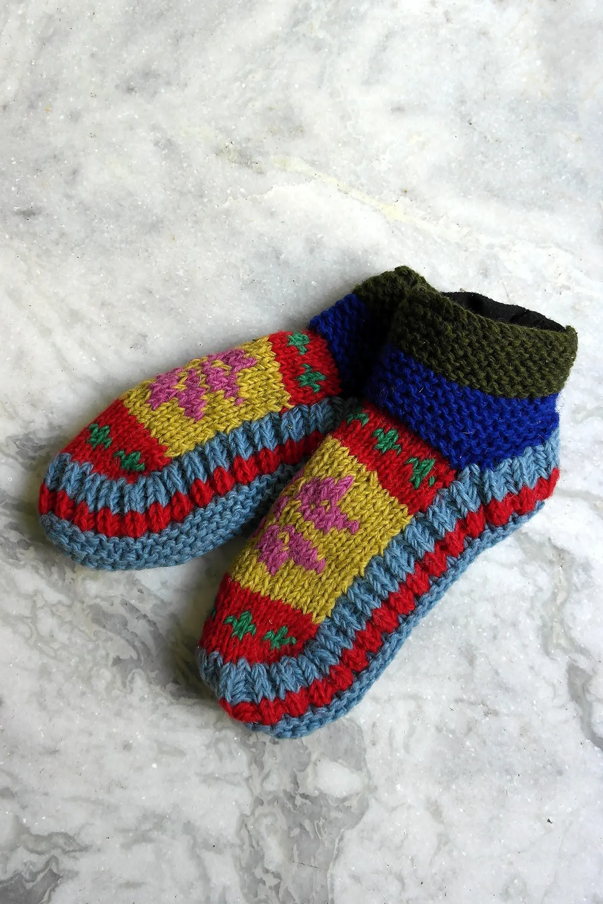 Light blue colors Woolen hand knitted ankle socks women