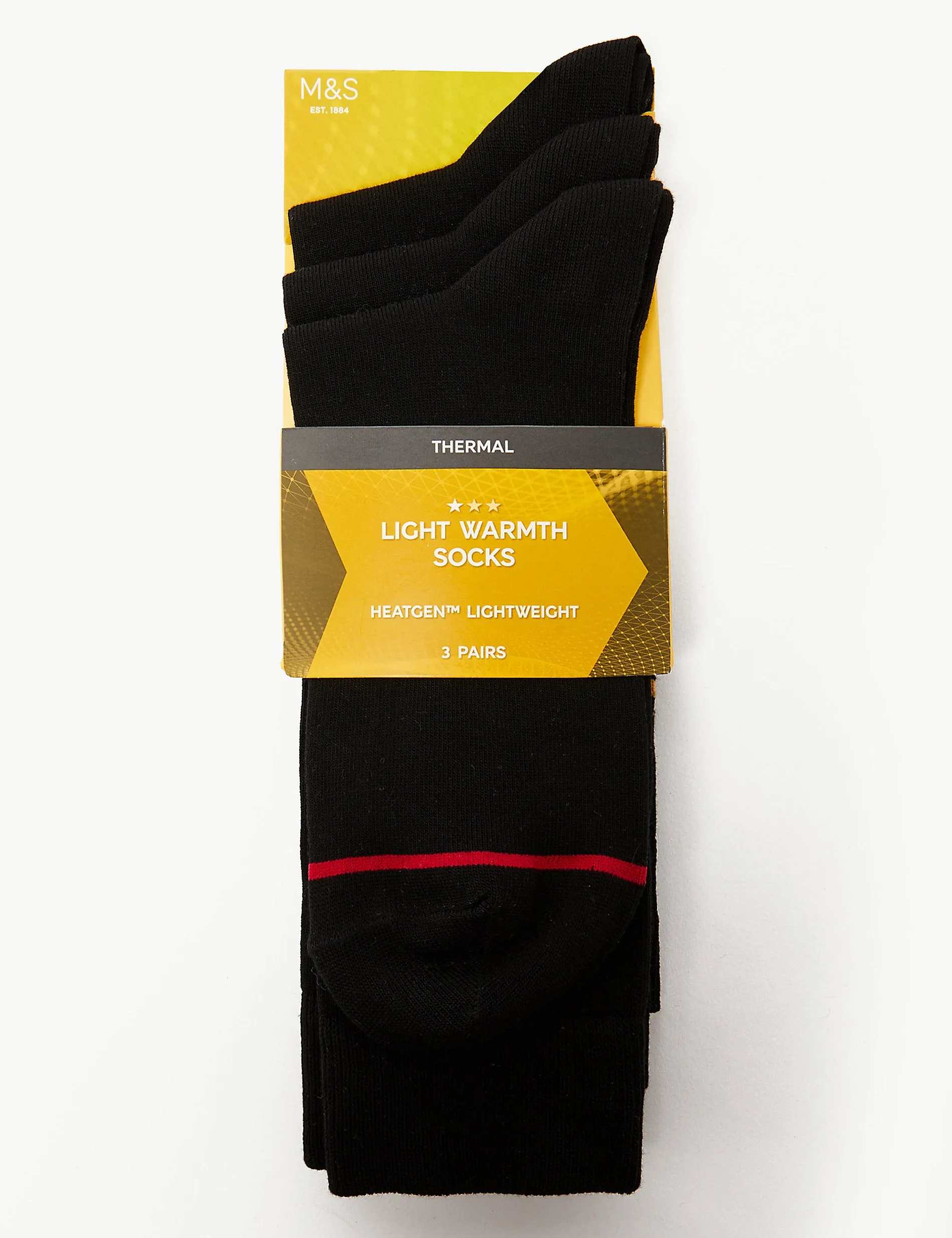 Lightweight thermal socks Heatgen, 3 pcs. Marks & Spencer, black mix