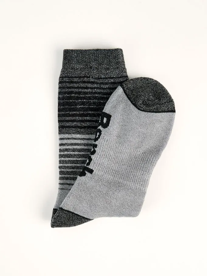 Men's Full Cushion Brushed Thermal Crew Socks (2 Pairs) - Grey