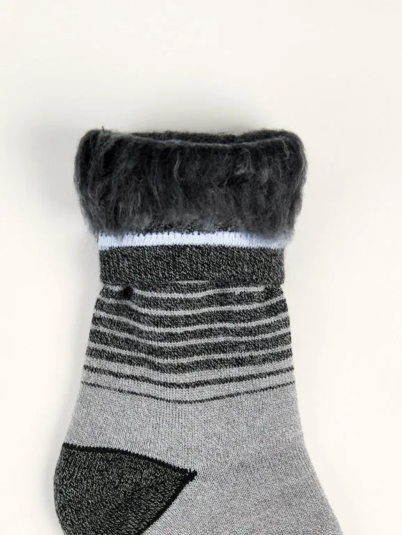 Men's Full Cushion Brushed Thermal Crew Socks (2 Pairs) - Grey