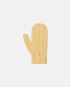 Mica - Cashmere Knit Gloves - Pale Yellow