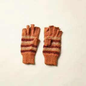 Orange - Kumaun Hand Knitted Woolen Gloves (Adult) 03