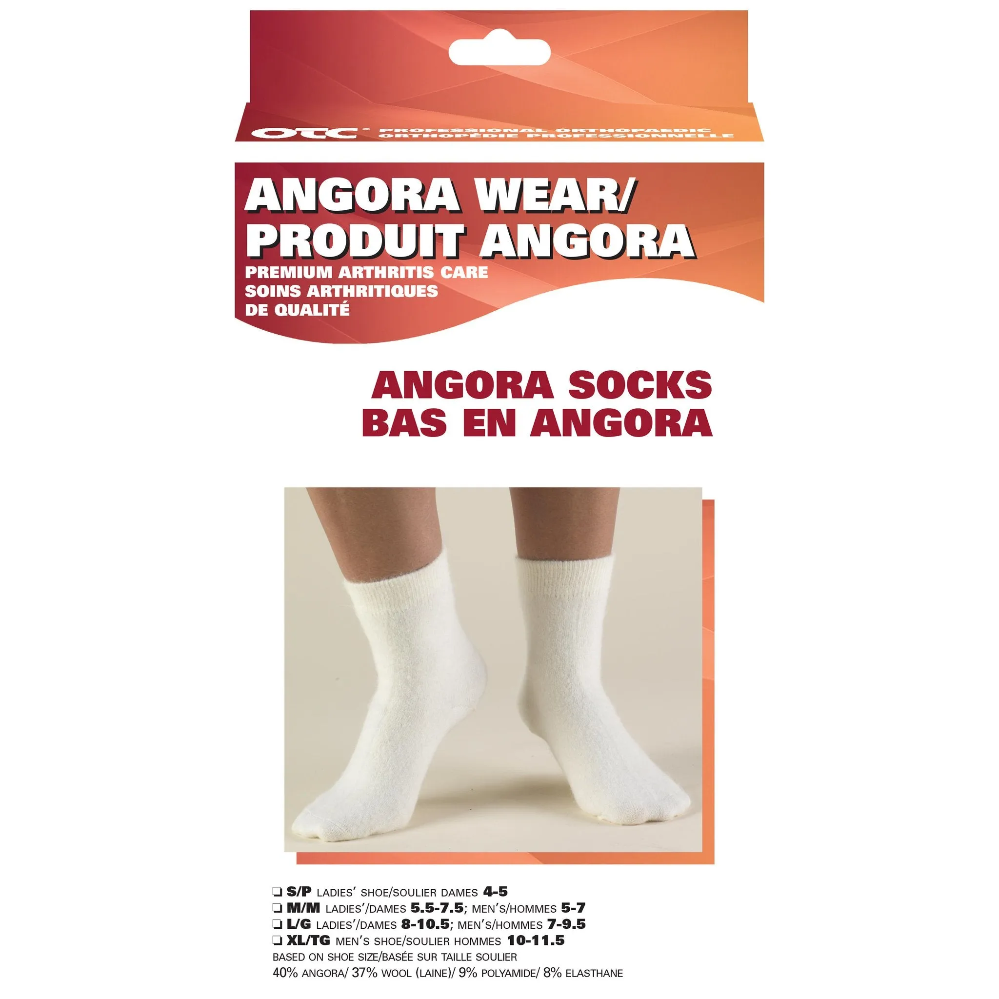 OTC ANGORA SOCKS WH L - 79600 - CLEARANCE