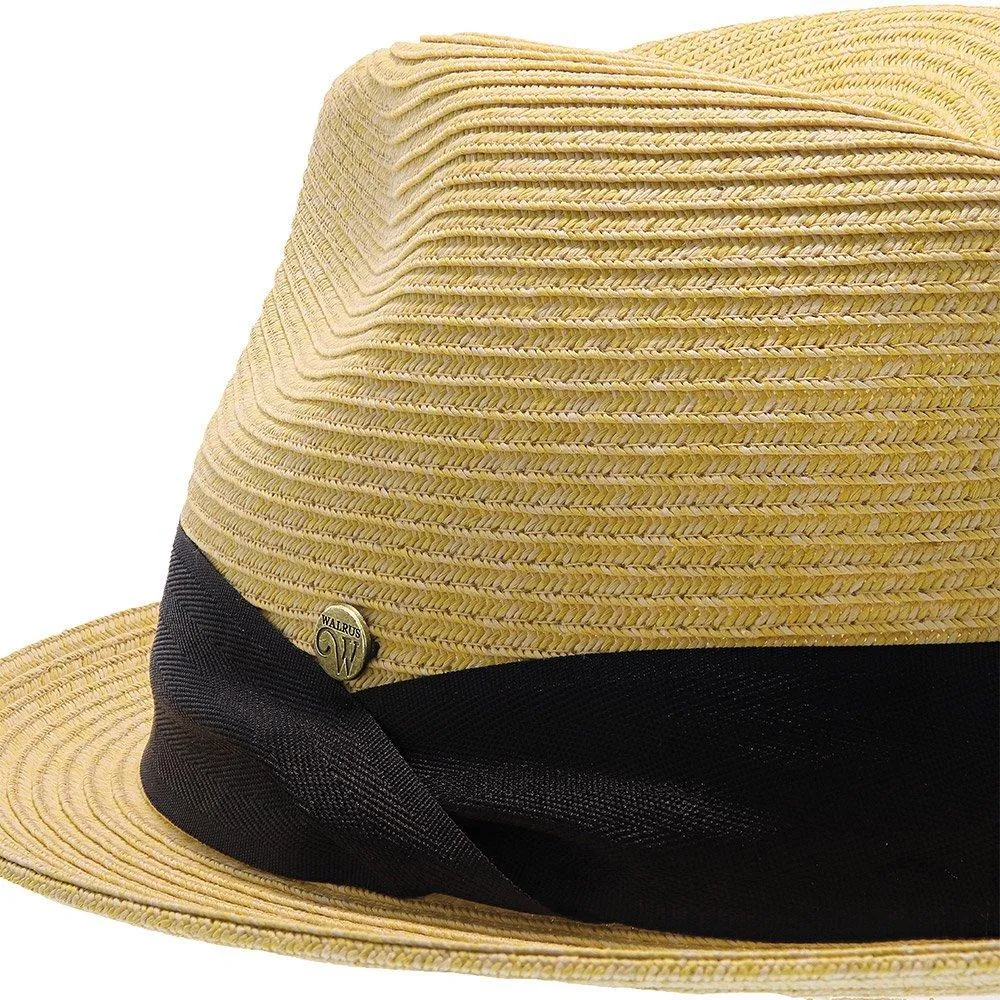 Peninsula - Walrus Hats Paper Braid Straw Fedora Hat w/ Band