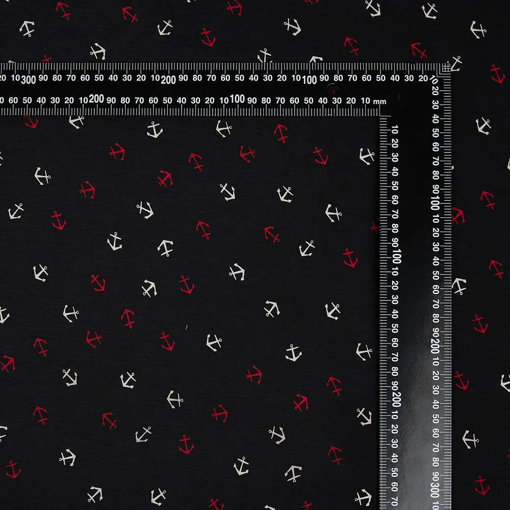 Polyester Anchor Pattern Chiffon Fabric