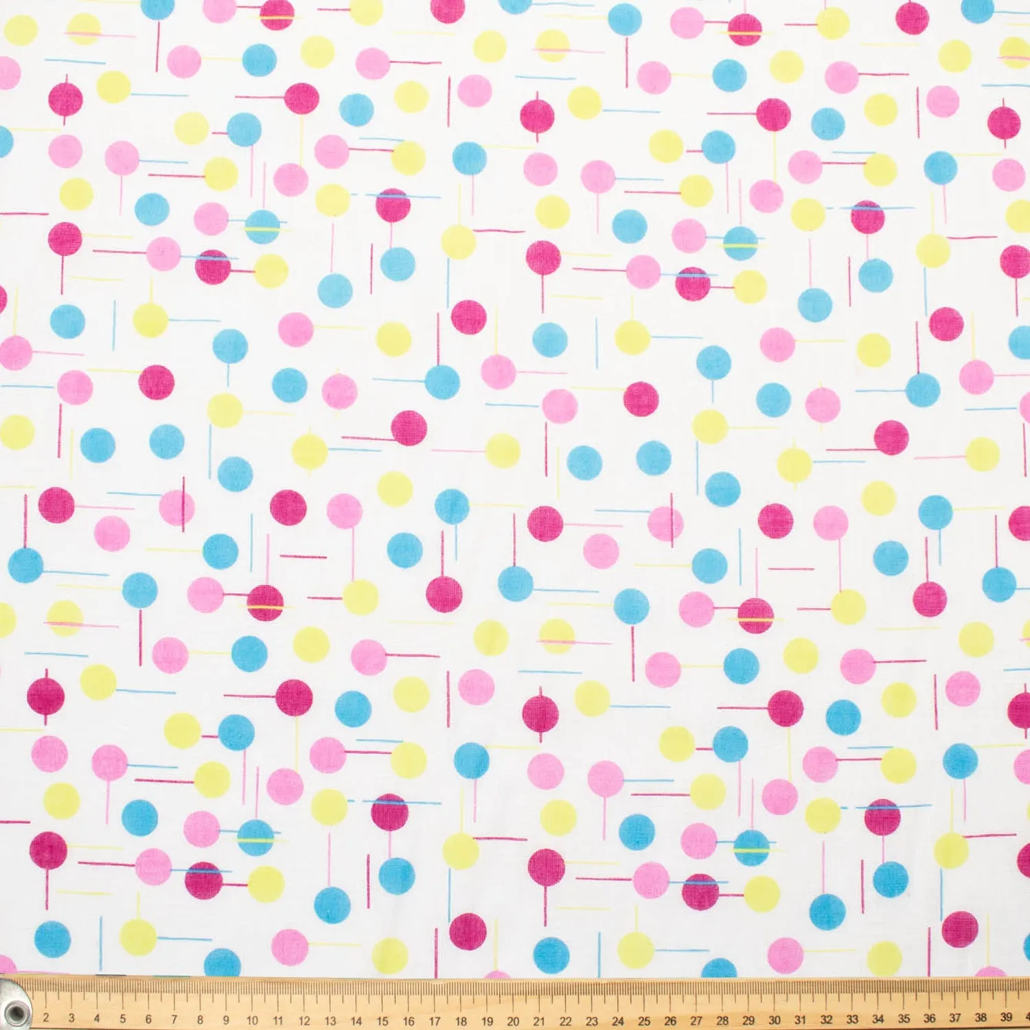 Printed Voile Blue & Pink Dots